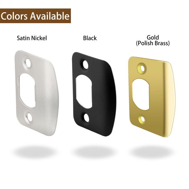 MOSECYOU Standard Strike Plates with Repair Kits, Door Latch Restorer Striker with Sub-Plates and Wood Dowels, Fix Aged Strike Opening (Gold, 1 Pack) - Image 5